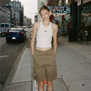 NWT With Jéan Marie Bermuda Capri Shorts in Khaki